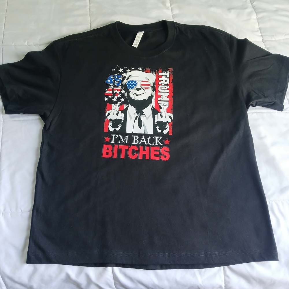 Donald Trump Presidential 45, 47 T-shirt Black/Red Size Large
